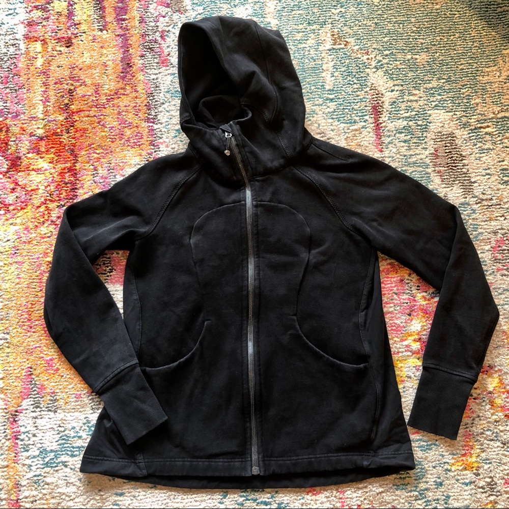 Lululemon Scuba Black Full Zip Hoodie Thumb Holes